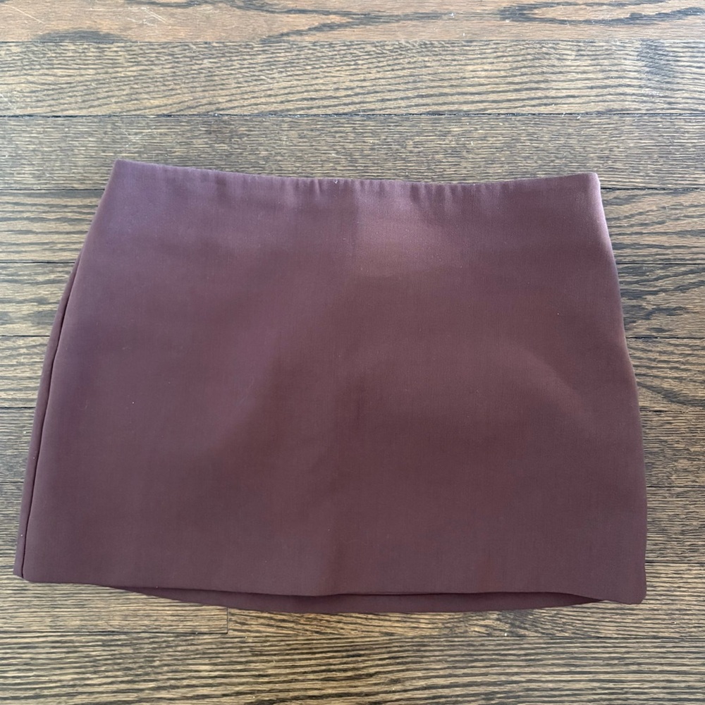 Zara Plum Mini Skirt - Clean Straight Hem